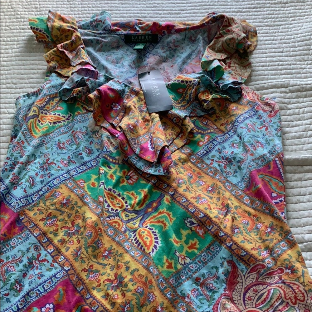 Ralph Lauren multicolor vila pink top